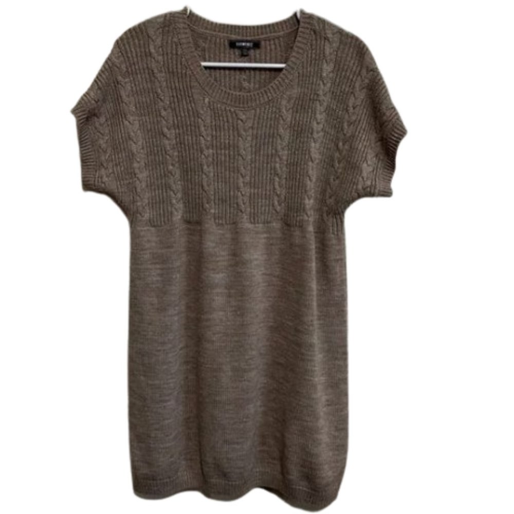 NWOT Elementz women's sweater‎ dress tan beige color PXL 100% acrylic russet